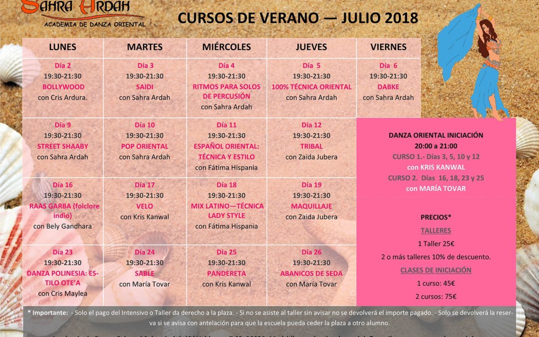 Cursos de verano- Julio 2018