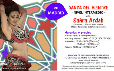 Clases de Danza Oriental NIVEL INTERMEDIO en Madrid